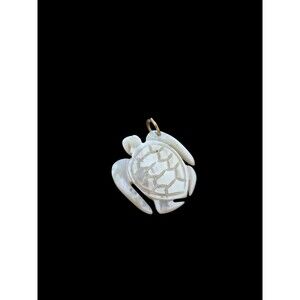 Vintage Carved Mother of Pearl Turtle Pendant